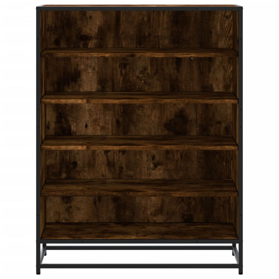 Schoenenkast 75x38x97,5 cm bewerkt hout en metaal gerookt eiken