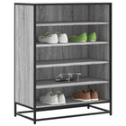 Schoenenkast 75x38x97,5 cm bewerkt hout metaal grijs sonoma