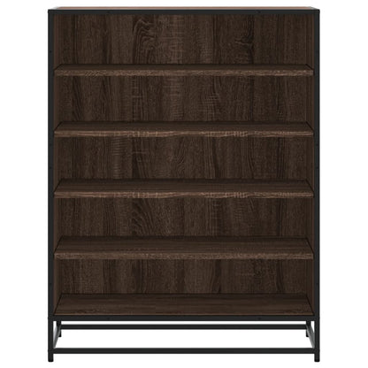 Schoenenkast 75x38x97,5 cm bewerkt hout en metaal bruin eiken