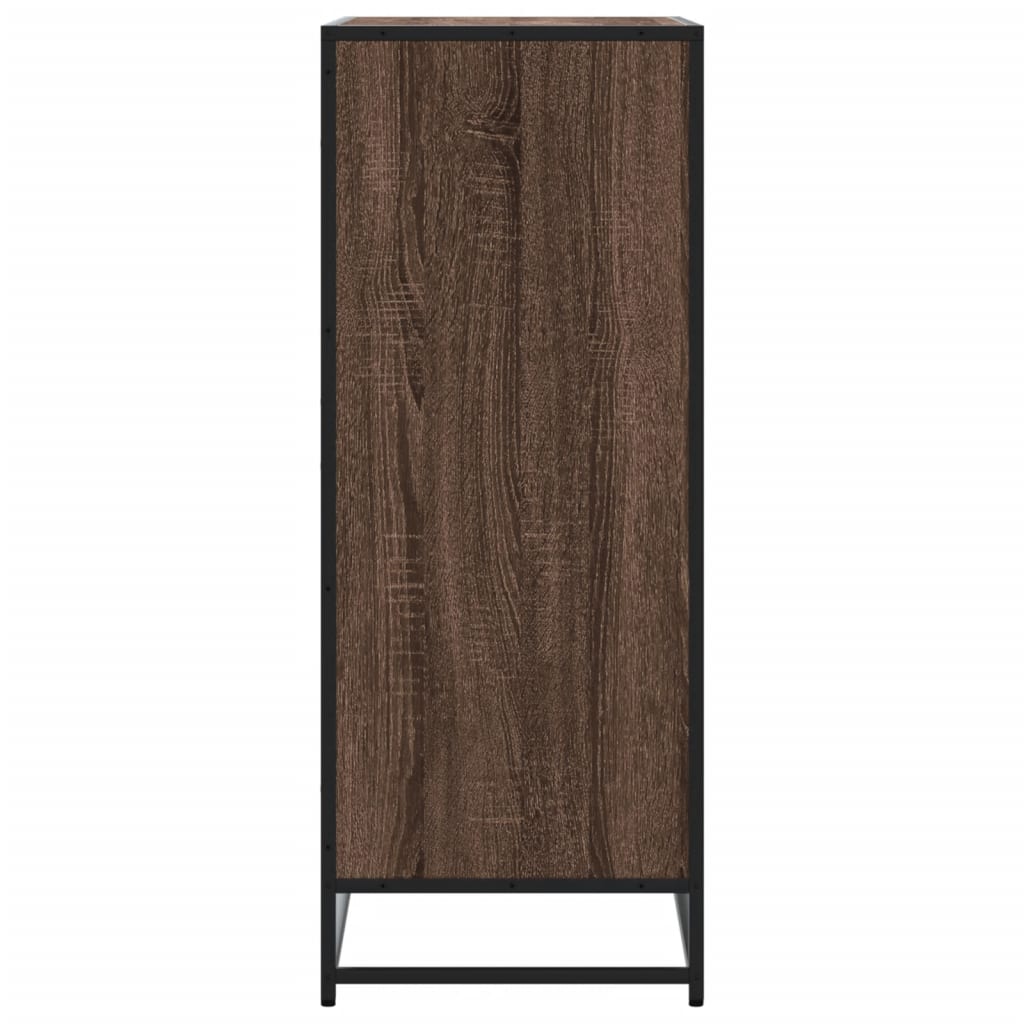 Schoenenkast 75x38x97,5 cm bewerkt hout en metaal bruin eiken