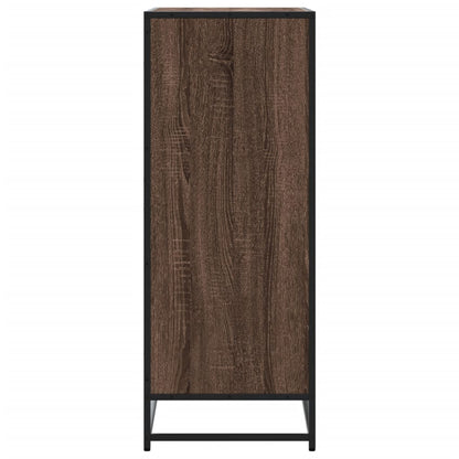 Schoenenkast 75x38x97,5 cm bewerkt hout en metaal bruin eiken