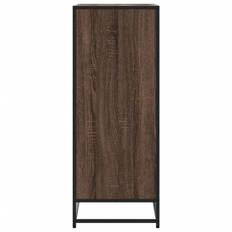 Schoenenkast 75x38x97,5 cm bewerkt hout en metaal bruin eiken