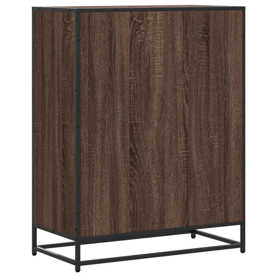 Schoenenkast 75x38x97,5 cm bewerkt hout en metaal bruin eiken