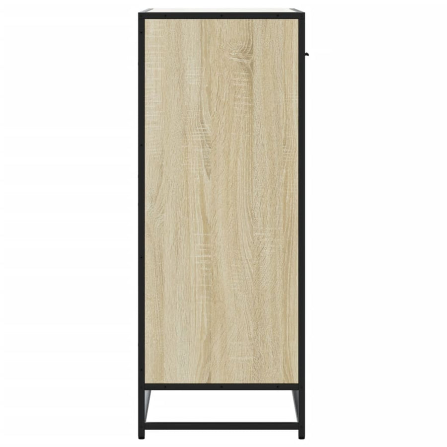 Schoenenkast 75x38x97,5 cm bewerkt hout en metaal sonoma eiken