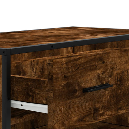 Schoenenkast 75x38x97,5 cm bewerkt hout en metaal gerookt eiken