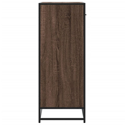 Schoenenkast 75x38x97,5 cm bewerkt hout en metaal bruin eiken