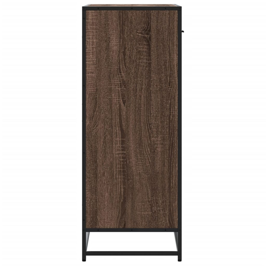 Schoenenkast 75x38x97,5 cm bewerkt hout en metaal bruin eiken