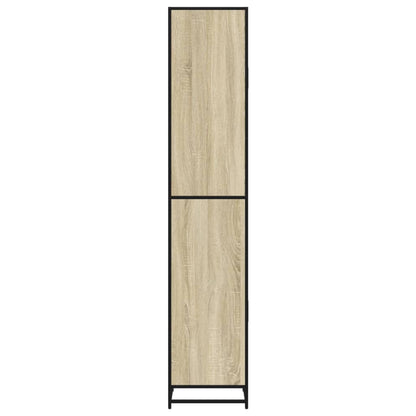Badkamerkast 35x37,5x188,5 cm hout en metaal sonoma eikenkleur