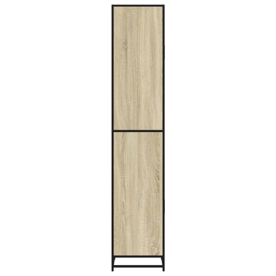 Badkamerkast 35x37,5x188,5 cm hout en metaal sonoma eikenkleur