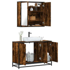 2-Piece Bathroom Cabinet Set Engineered Wood Smoked Oak