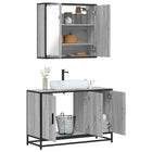 Badkamermeubelset bewerkt hout grijs sonoma eiken 90x33x60 cm