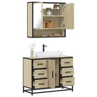 2-piece Bathroom Furniture Set engineered wood sonoma oak colour