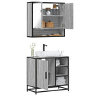 Badkamermeubelset 2-delig grijs sonoma eiken bewerkt hout