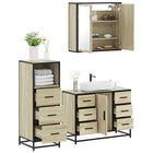 3-piece Bathroom Cabinet Set engineered wood Sonoma oak color