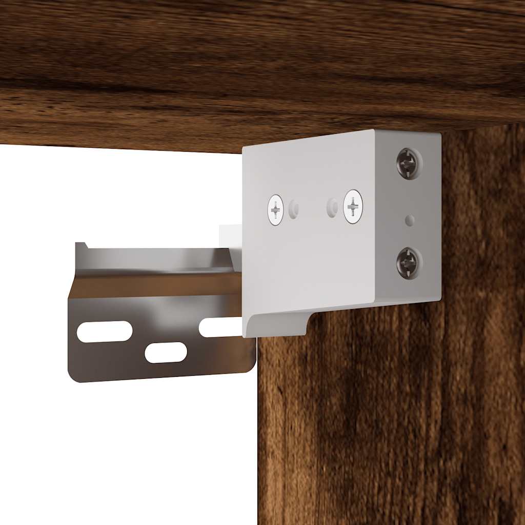 3-Delige Badkamermeubelset Bewerkt Hout Kleurig Gerookt eiken
