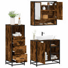 3-Piece Bathroom Furniture Set Engineered Wood Smoked Oak