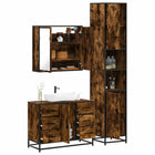 3-Piece Bathroom Furniture Set Engineered Wood Smoked Oak