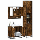 3-Piece Bathroom Furniture Set Engineered Wood Smoked Oak