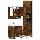 3-Piece Bathroom Furniture Set Engineered Wood Smoked Oak
