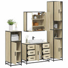 4-Piece Bathroom Furniture Set Engineered Wood Sonoma Oak