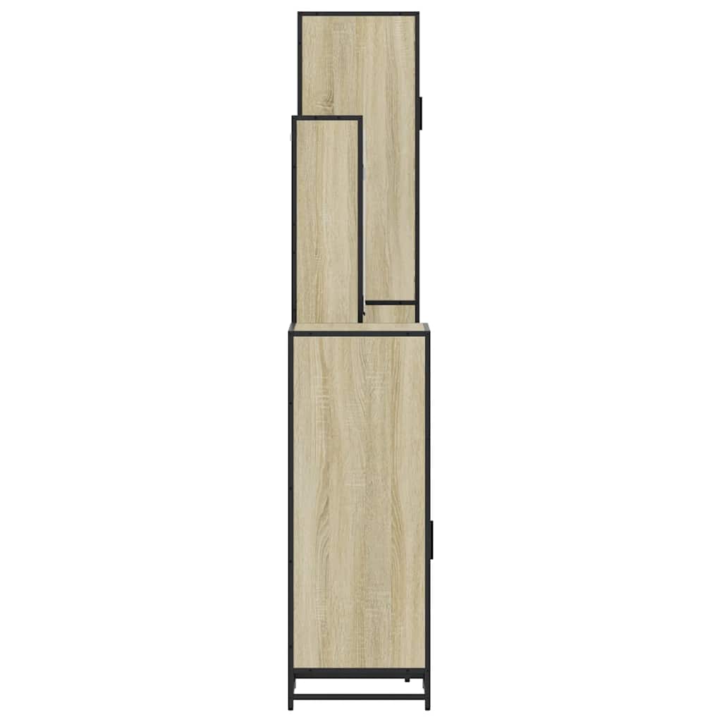 4-delige Badkamermeubelset bewerkt hout sonoma eikenkleurig