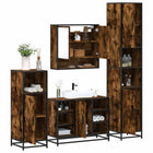4-Piece Bathroom Furniture Set Engineered Wood Smoked Oak