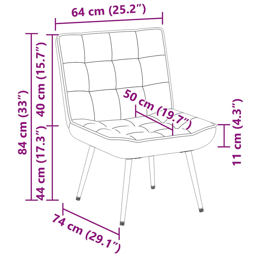 Relaxstoel 64x74x84 cm fluweel roze