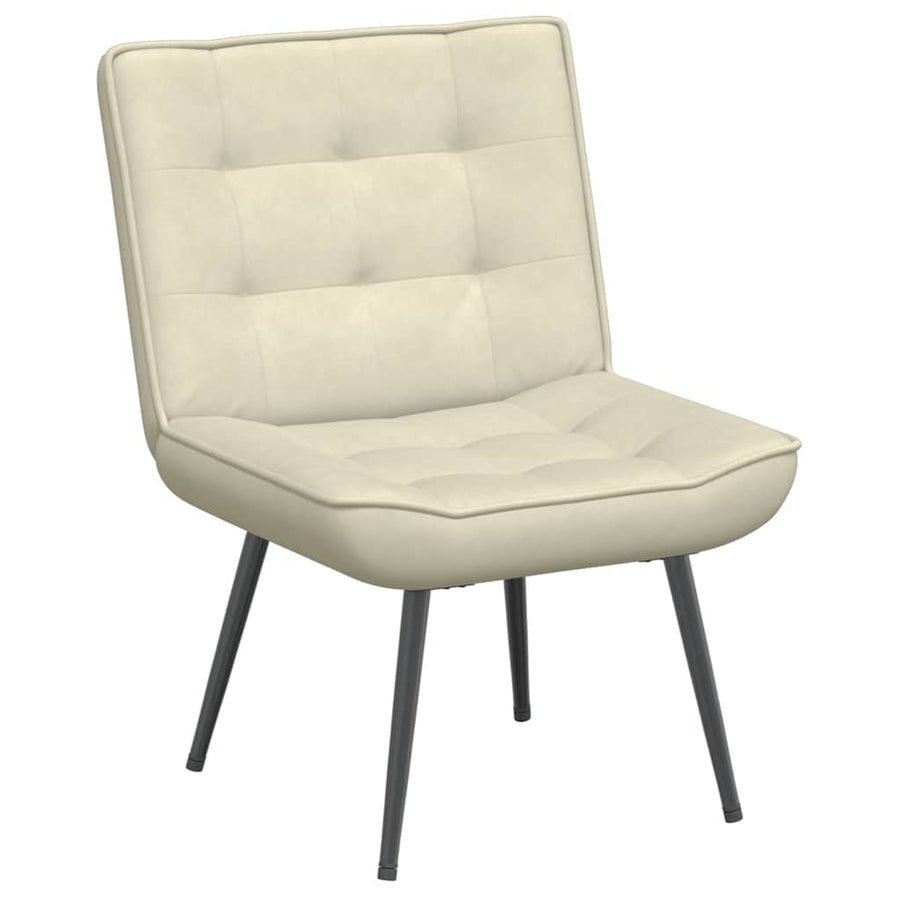 Relaxstoel 64x74x84 cm fluweel crèmekleurig