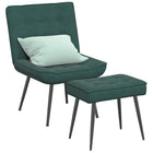 Relaxstoel met voetenbank fluweel donkergroen 64x74x84 cm