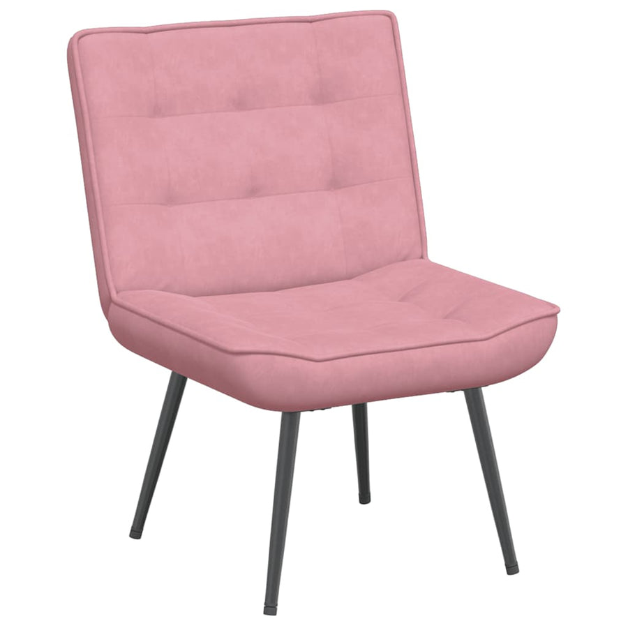 Relaxstoel met voetenbank fluweel roze