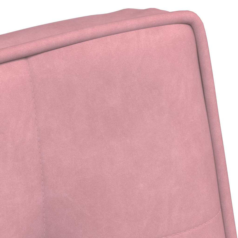 Relaxstoel met voetenbank fluweel roze