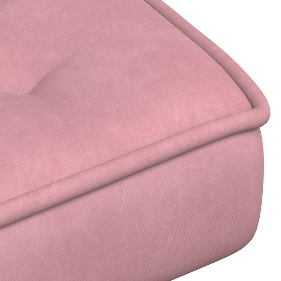 Relaxstoel met voetenbank fluweel roze