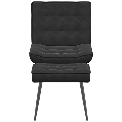 Relaxstoel met voetenbank fluweel zwart