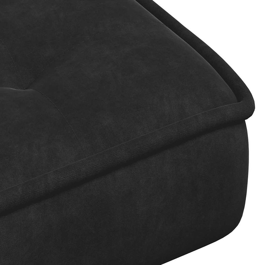 Relaxstoel met voetenbank fluweel zwart
