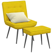 Relaxstoel met voetenbank fluweel geel 64x74x84 cm
