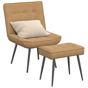 Relaxstoel met voetenbank fluweel bruin 64x74x84 cm