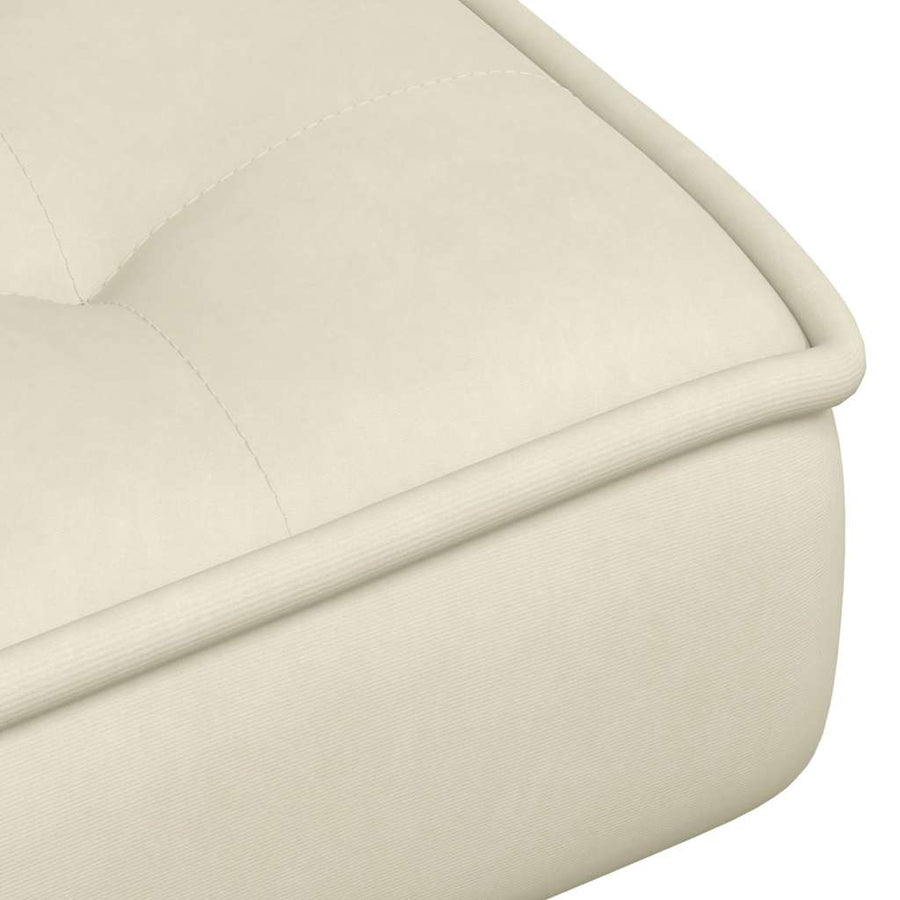 Relaxstoel met voetenbank fluweel crèmekleurig