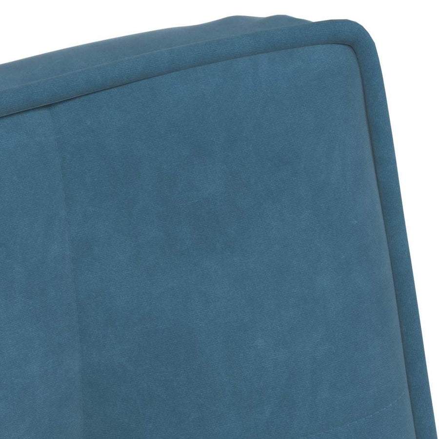 Relaxstoel met voetenbank fluweel blauw