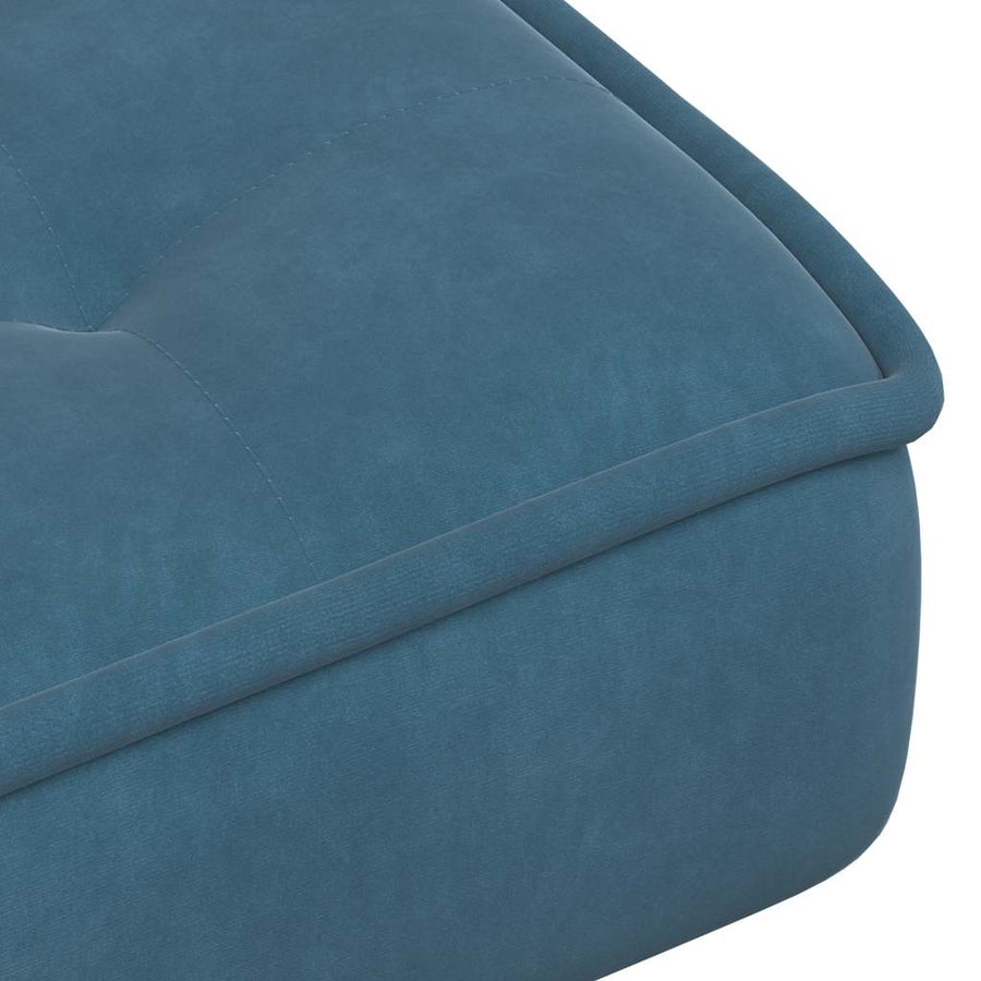 Relaxstoel met voetenbank fluweel blauw