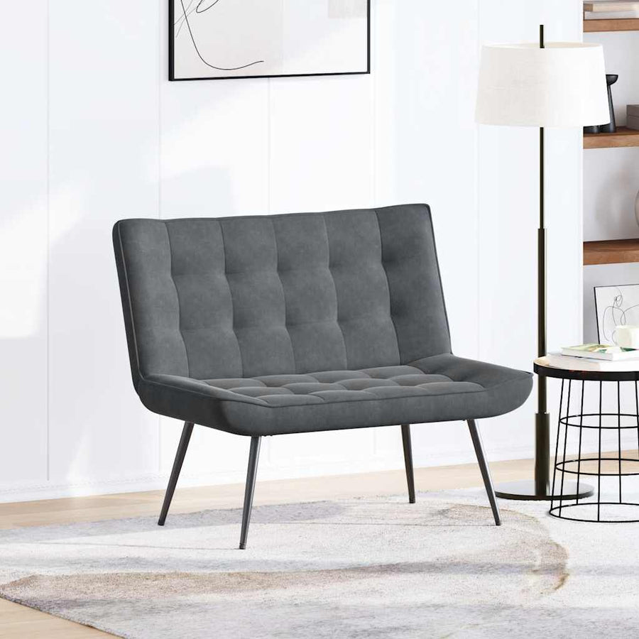Bankje 110x74x84 cm fluweel donkergrijs
