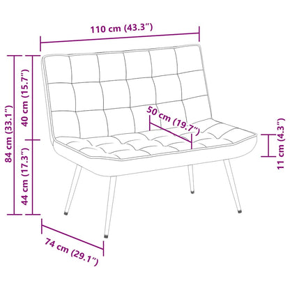 Bankje 110x74x84 cm fluweel donkergrijs