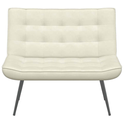 Bankje 110x74x84 cm fluweel crèmekleurig