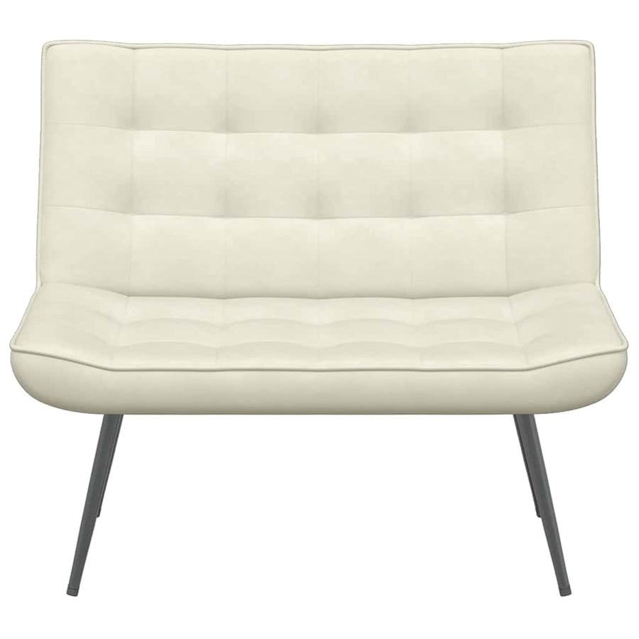 Bankje 110x74x84 cm fluweel crèmekleurig