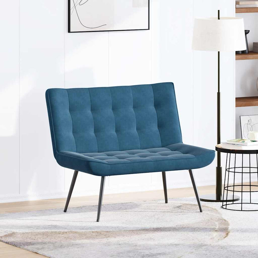 Bankje 110x74x84 cm fluweel blauw