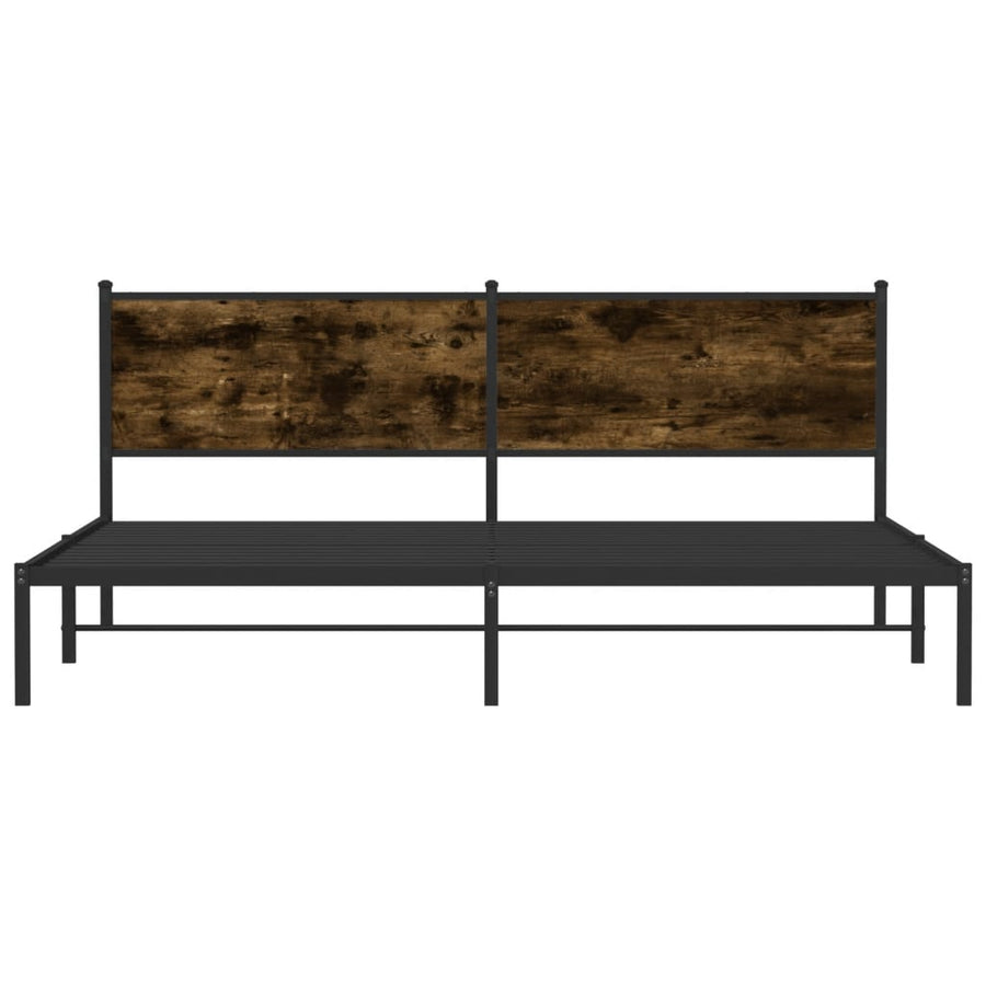 Bedframe zonder matras metaal gerookt eikenkleurig 200x200 cm