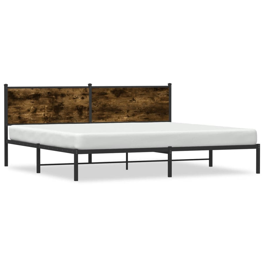 Bedframe zonder matras metaal gerookt eikenkleurig 200x200 cm