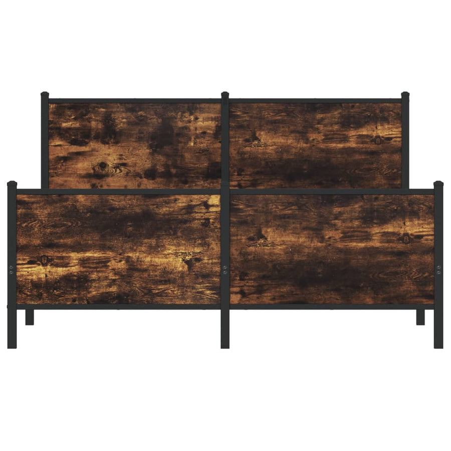 Bedframe zonder matras metaal gerookt eikenkleurig 140x200 cm