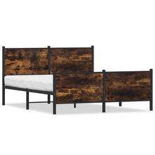 Bedframe zonder matras metaal gerookt eikenkleurig 140x200 cm