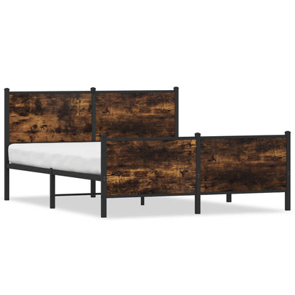 Bedframe zonder matras metaal gerookt eikenkleurig 140x200 cm