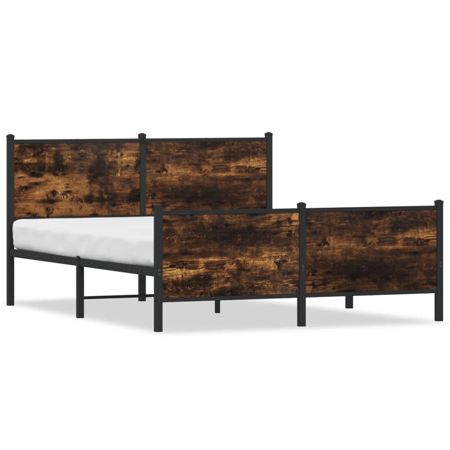 Bedframe zonder matras metaal gerookt eikenkleurig 140x200 cm